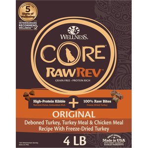 Wellness CORE RawRev Grain-Free Original Recipe with Freeze-Dried Turkey Dry Dog Food, 4-lb bag