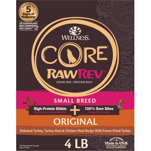 Wellness CORE RawRev Grain-Free Small Breed Original Recipe with Freeze-Dried Turkey Dry Dog Food, 4-lb bag