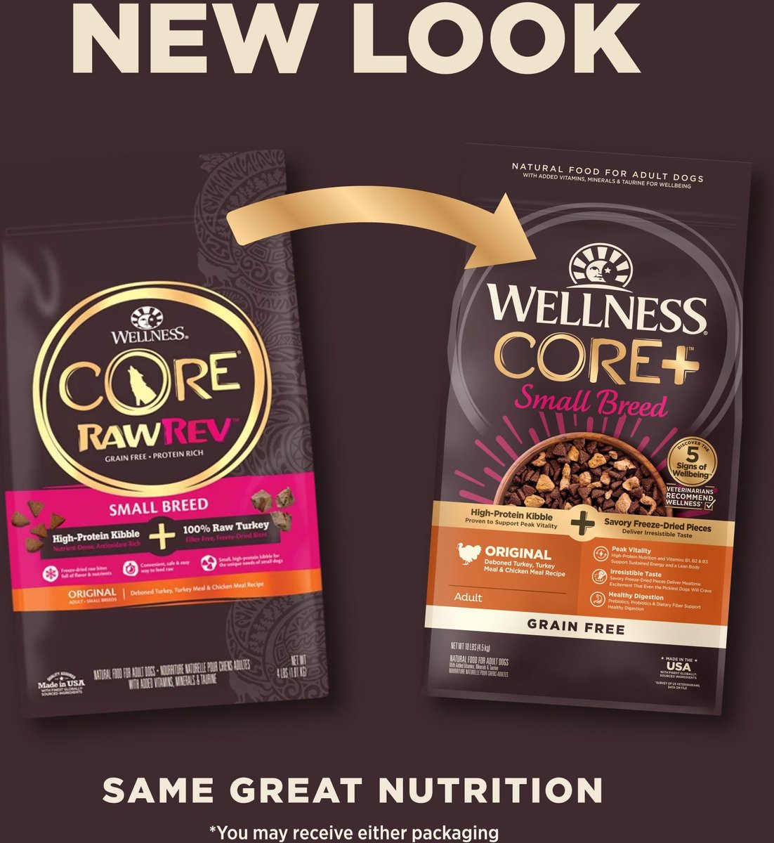 WELLNESS CORE RawRev GrainFree Small Breed Original Recipe with FreezeDried Turkey Dry Dog