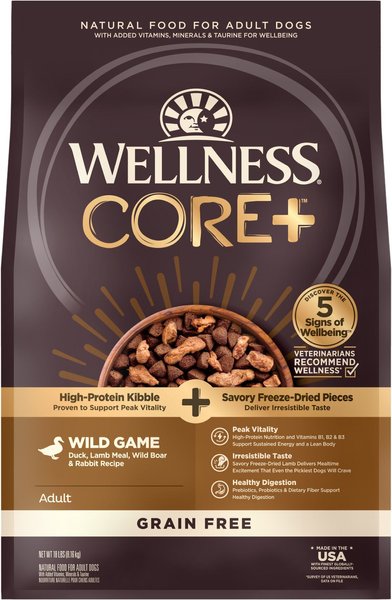 Wellness CORE+ Grain-Free Wild Game Recipe with Freeze-Dried Lamb Dry Dog Food