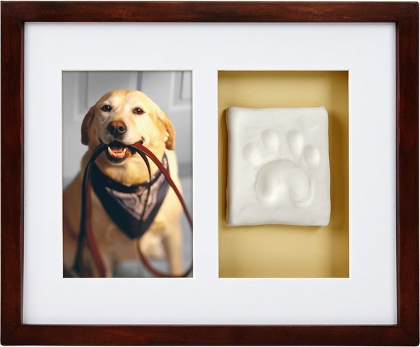 ImpressionMemories Dog or Cat Paw Print Pet Keepsake Photo Frame with Pet Paw 