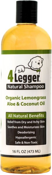 4-Legger Organic, Hypo-Allergenic, Lemongrass & Aloe Dog Shampoo, 16-oz bottle slide 1 of 9