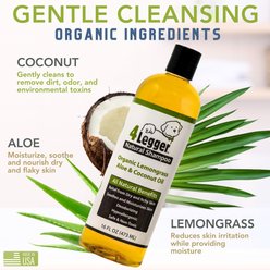 4-Legger Organic, Hypo-Allergenic, Lemongrass & Aloe Dog Shampoo, 16-oz bottle slide 2 of 9