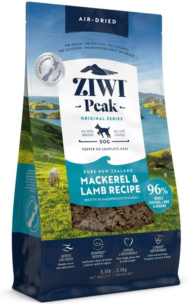 ZIWI Peak Mackerel Lamb Grain Free Air Dried Dog Food 5.5 lb