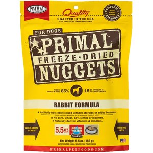 Primal Rabbit Formula Nuggets Grain-Free Raw Freeze-Dried Dog Food, 5.5-oz