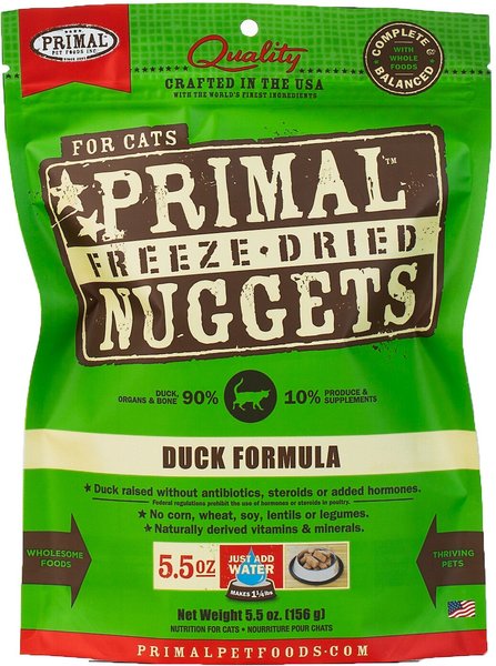 Primal Duck Formula Nuggets Grain-Free Raw Freeze-Dried Cat Food, 5.5-oz slide 1 of 4