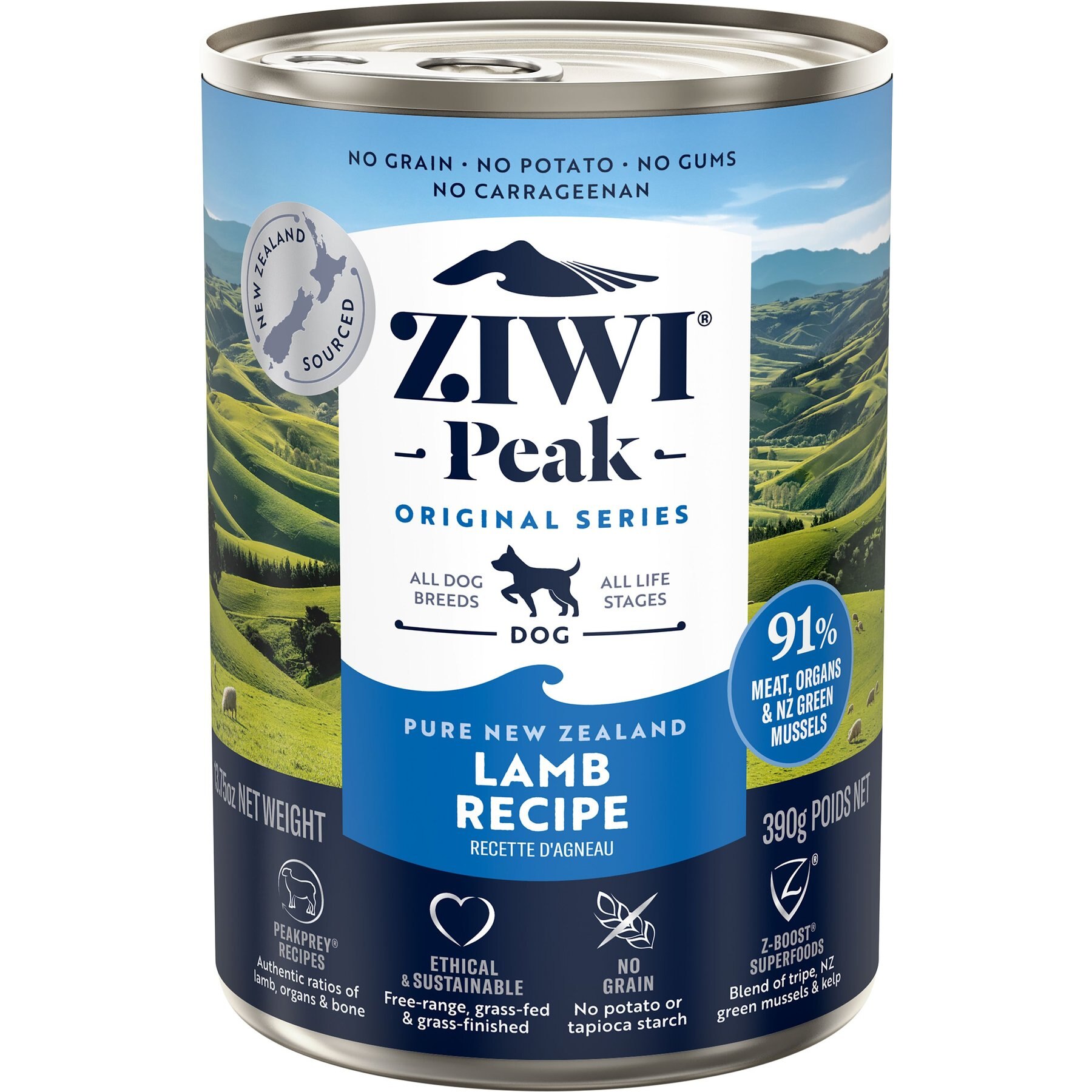 ZIWI Peak Lamb Recipe Canned Dog Food 13.75 oz case of 12