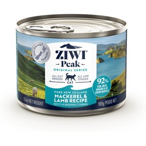 Ziwi Peak Mackerel & Lamb Recipe Canned Cat Food, 6.5-oz, case of 12