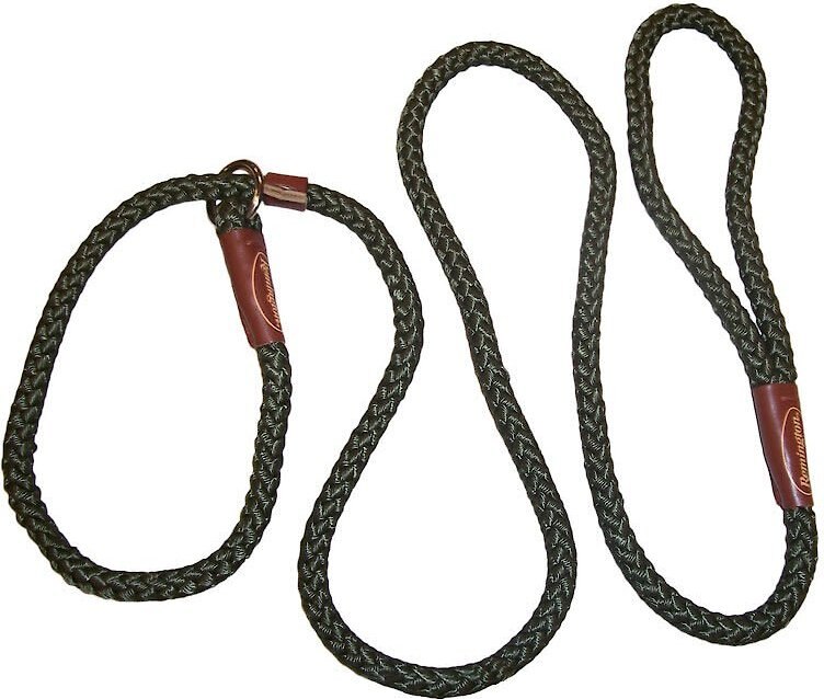 REMINGTON Rope Dog Slip Lead, Green, 6ft long, 1/2in wide