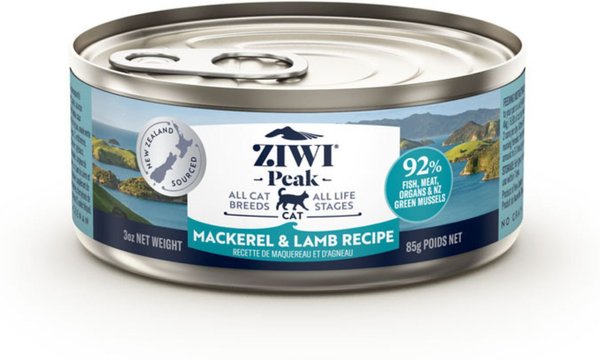 ZIWI Peak Mackerel Lamb Recipe Canned Cat Food 3 oz case of 24