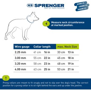 Herm Sprenger Ultra-Plus Training Dog Prong Collar, 14-in neck, 2.25-mm wide