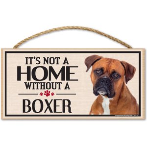 Imagine This Company "It's Not a Home Without" Wood Breed Sign, Boxer