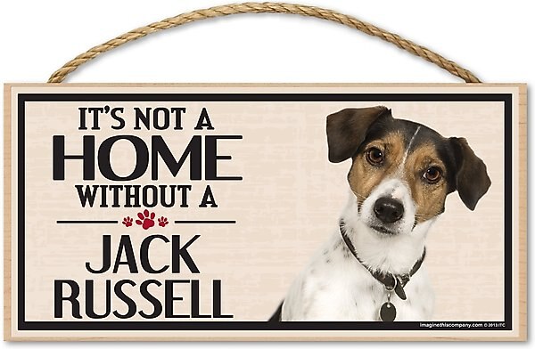 Imagine This Company "It's Not a Home Without" Wood Breed Sign, Jack Russell slide 1 of 5