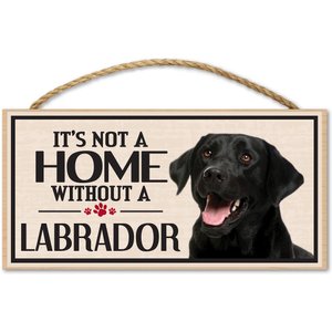 Imagine This Company "It's Not a Home Without" Wood Breed Sign, Labrador - Black