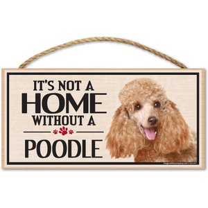 Imagine This Company "It's Not a Home Without" Wood Breed Sign, Poodle