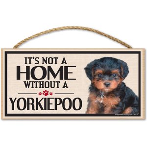 Imagine This Company "It's Not a Home Without" Wood Breed Sign, Yorkiepoo