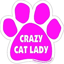 Imagine This Company "Crazy Cat Lady" Magnet, Paw Shape, Pink