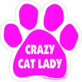 Imagine This Company "Crazy Cat Lady" Magnet, Paw Shape, Pink