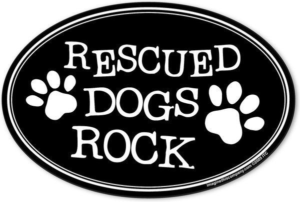 Imagine This Company "Rescued Dogs Rock" Magnet, Oval Shape slide 1 of 4
