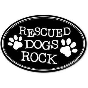 Imagine This Company "Rescued Dogs Rock" Magnet, Oval Shape
