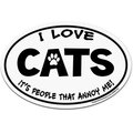Imagine This Company "I love Cats, It's People That Annoy Me" Magnet, Oval Shape