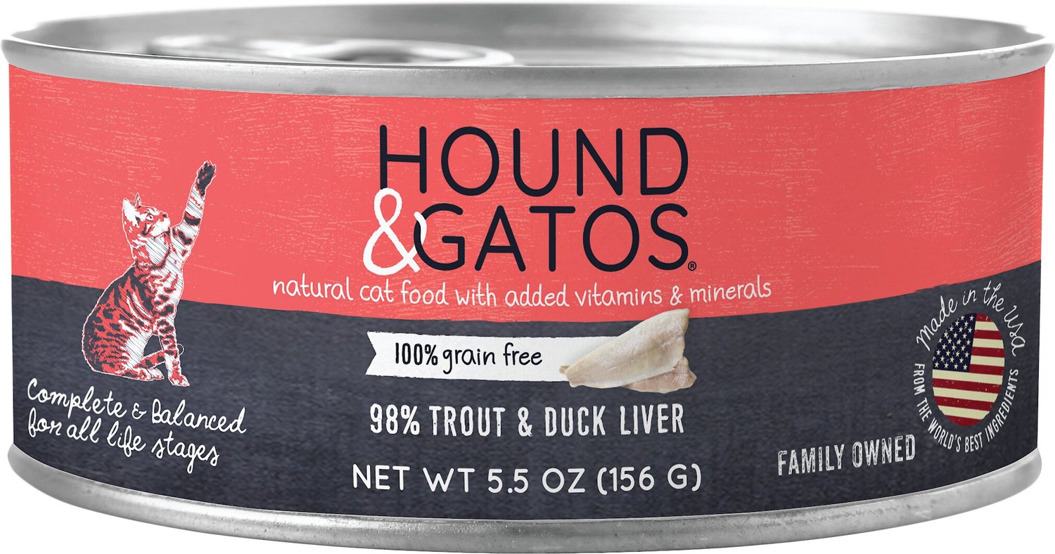 Hound & Gatos 98% Trout & Duck Liver Grain-Free Canned Cat Food