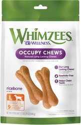 WHIMZEES by Wellness Rice Bone Dental Chews Natural Grain-Free Dental Dog Treats, Large, 9 count