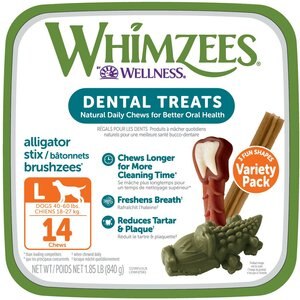 WHIMZEES Variety Pack Grain-Free Large Dental Dog Treats, 14 count