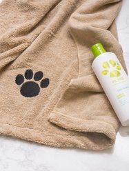 Bone Dry Embroidered Paw Print Microfiber Bath Towel, Taupe slide 2 of 4