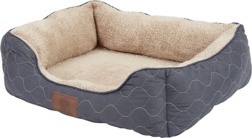 Show full view: American Kennel Club AKC Circle Stitch Orthopedic Bolster Cat & Dog Bed, Gray slide 3 of 8