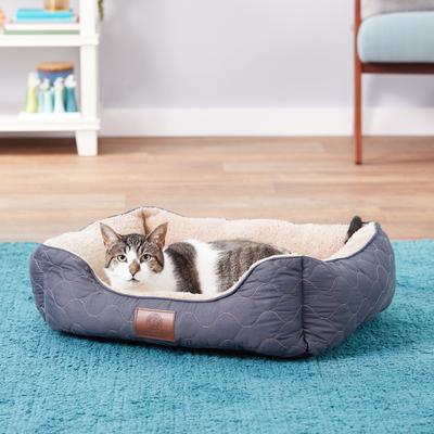Show full view: American Kennel Club AKC Circle Stitch Orthopedic Bolster Cat & Dog Bed, Gray slide 4 of 8