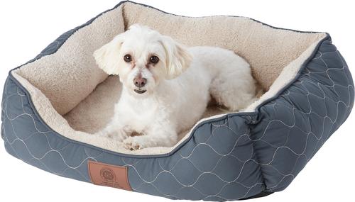 Show full view: American Kennel Club AKC Circle Stitch Orthopedic Bolster Cat & Dog Bed, Gray slide 5 of 8