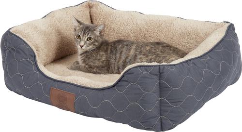 Show full view: American Kennel Club AKC Circle Stitch Orthopedic Bolster Cat & Dog Bed, Gray slide 6 of 8