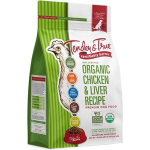 Tender & True Organic Grain-Free Chicken & Liver Recipe Dry Dog Food, 20-lb bag