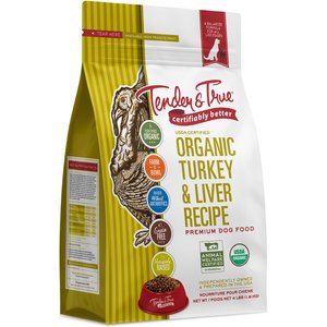 Tender & True Organic Grain-Free Turkey & Liver Recipe Dry Dog Food, 4-lb bag