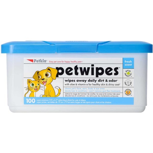 PETKIN Dog & Cat Tushie Wipes, 100 count