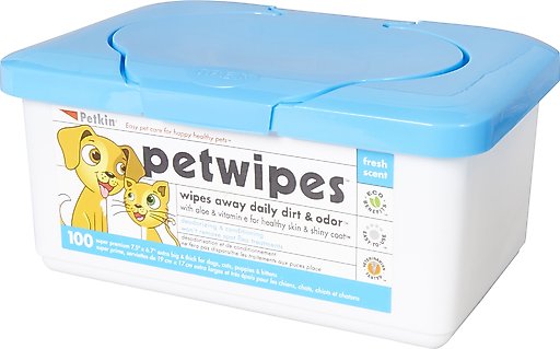 Petkin Petwipes Fresh Scent Dog & Cat Wipes, 100 count