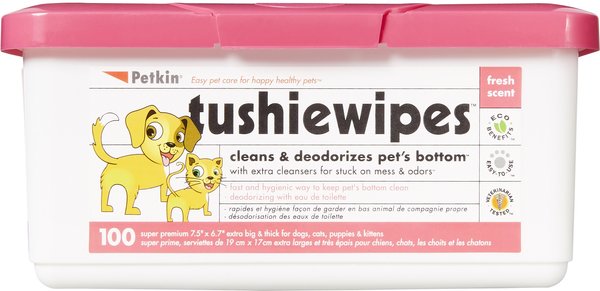 Petkin Dog & Cat Tushie Wipes, 100 count slide 1 of 8