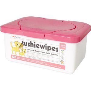 Petkin Dog & Cat Tushie Wipes, 100 count