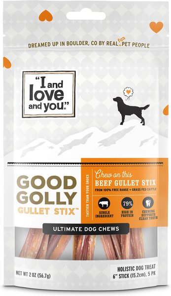 I and Love and You Good Golly Gullet Sticks Dog Treats, 6-in, 1-lb bag slide 1 of 10