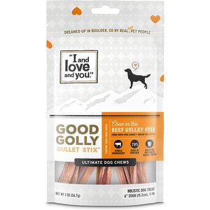 I and Love and You Good Golly Gullet Sticks Dog Treats, 6-in, 1-lb bag