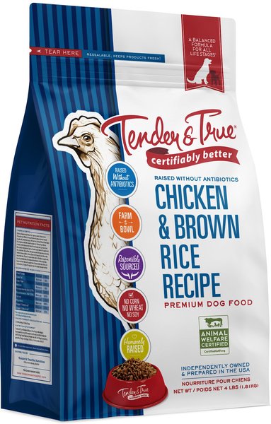 Tender & True Chicken & Brown Rice Recipe Dry Dog Food, 4-lb bag slide 1 of 3