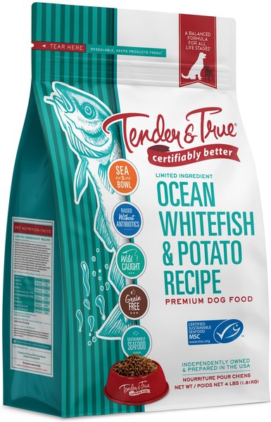 Tender & True Limited Ingredient Grain-Free Ocean Whitefish & Potato Recipe Dry Dog Food, 4-lb bag slide 1 of 1