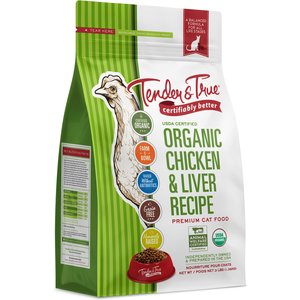Tender & True Organic Chicken & Liver Recipe Grain-Free Dry Cat Food, 3-lb bag