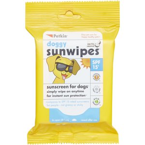 Petkin SPF 15 Doggy Sun Wipes, 20 count