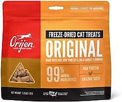 ORIJEN Original Grain-Free Freeze-Dried Cat Treats, 1.25-oz bag