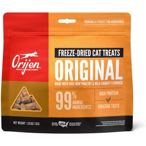 ORIJEN Original Grain-Free Freeze-Dried Cat Treats, 1.25-oz bag