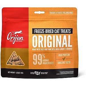 ORIJEN Original Grain-Free Freeze-Dried Cat Treats, 1.25-oz bag