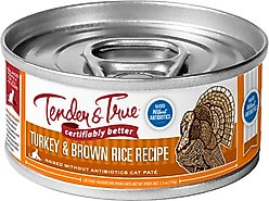 Tender & True Turkey & Brown Rice Recipe Canned Cat Food, 5.5-oz, case of 24
