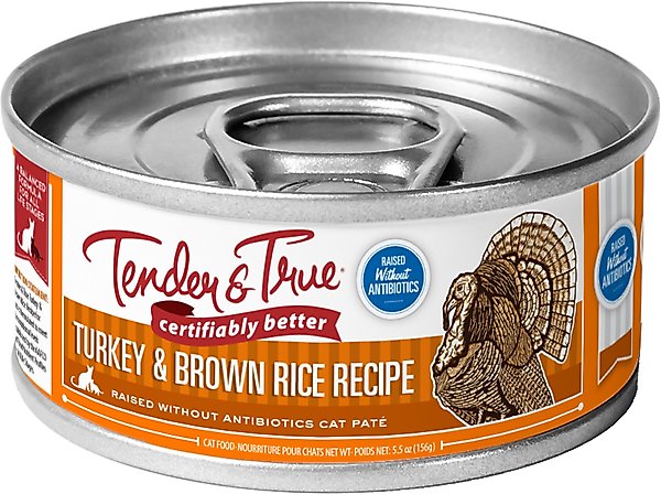 TENDER &amp; TRUE Turkey &amp; Brown Rice Recipe Canned Cat Food, 5.5-oz 
